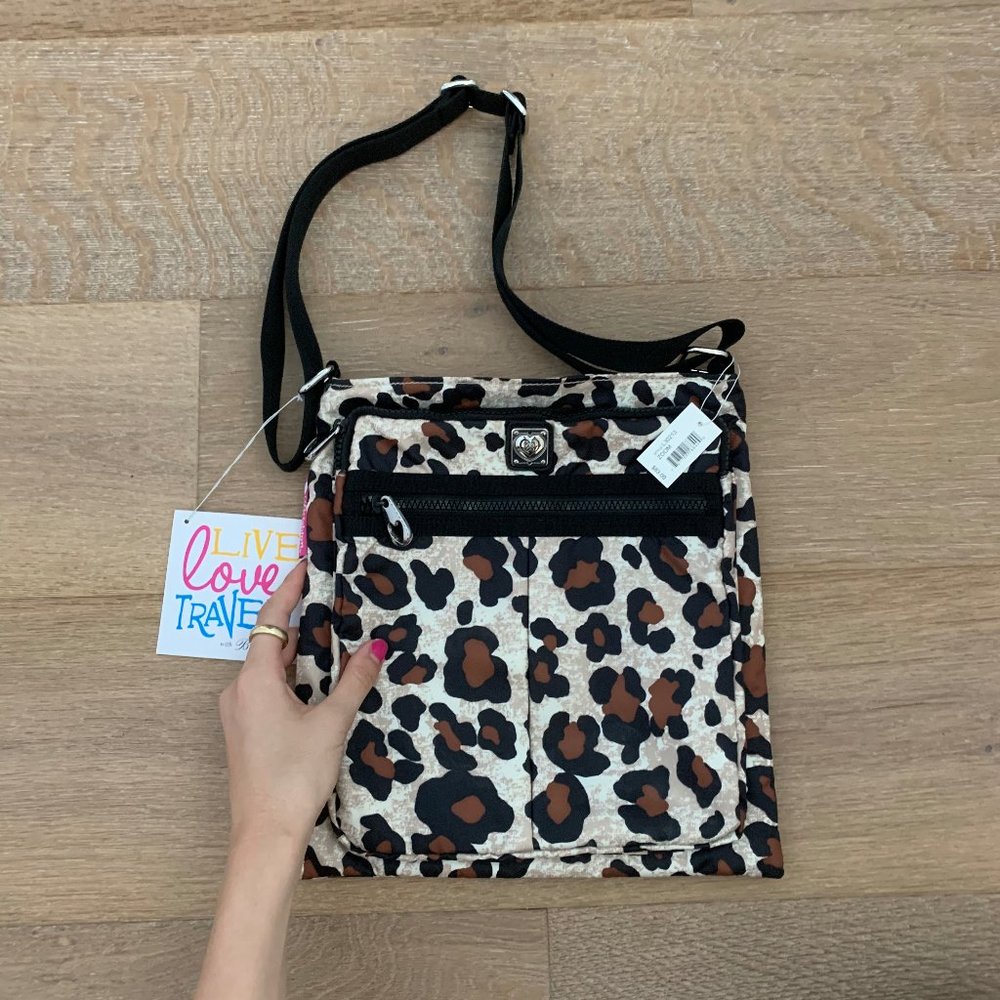 NWT Brighton Zoom Crossbody/ ipad Bag  Leopard